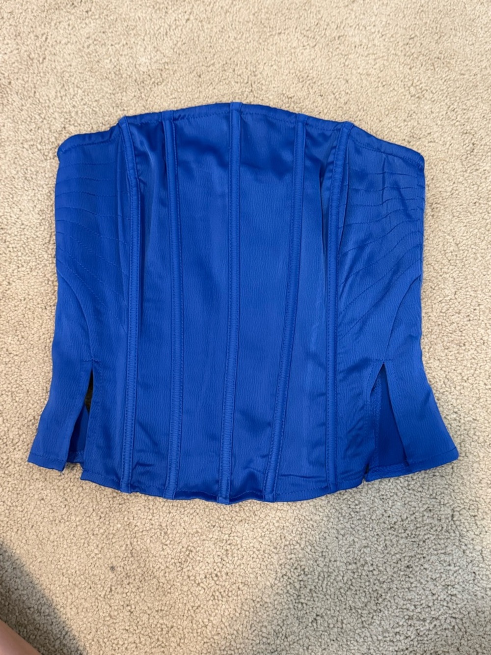 PrettyLittleThing Cobalt Strapless Corset Top